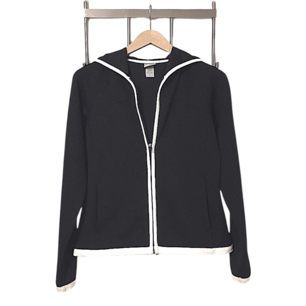 Champion Black And White Zipper Hoodie Sweatshirt Sz S